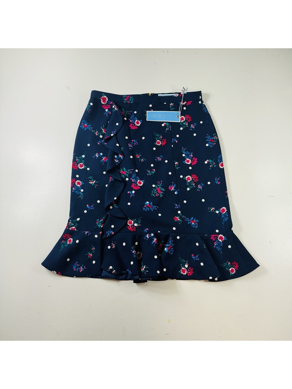 Draper James Skirt Navy Blue Floral Women’s Size 2 Brand New